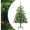 Image de vidaXL - Kunstkerstboom - met - scharnieren - dennenappels - en - bessen - 150 - cm