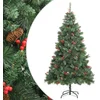 Image de vidaXL - Kunstkerstboom - met - scharnieren - dennenappels - en - bessen - 210 - cm