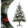 Image de vidaXL - Kunstkerstboom - met - scharnieren - dennenappels - en - bessen - 150 - cm