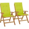 Image de vidaXL - Tuinstoelen - 2 - st - verstelbaar - met - kussens - massief - teakhout
