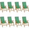 Image de vidaXL - Tuinstoelen - 8 - st - verstelbaar - met - kussens - massief - teakhout
