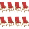 Image de vidaXL - Tuinstoelen - 8 - st - verstelbaar - met - kussens - massief - teakhout