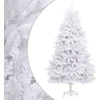 Image de vidaXL - Kunstkerstboom - met - scharnieren - met - standaard - 210 - cm - wit