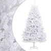 Image de vidaXL - Kunstkerstboom - met - scharnieren - met - standaard - 240 - cm - wit