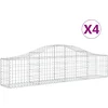 Image de vidaXL - Schanskorven - 4 - st - gewelfd - 200x30x40/60 - cm - ijzer