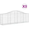 Image de vidaXL - Schanskorven - 3 - st - gewelfd - 200x30x60/80 - cm - gegalvaniseerd - ijzer