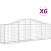 Image de vidaXL - Schanskorven - 6 - st - gewelfd - 200x30x60/80 - cm - gegalvaniseerd - ijzer