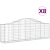 Image de vidaXL - Schanskorven - 8 - st - gewelfd - 200x30x60/80 - cm - gegalvaniseerd - ijzer