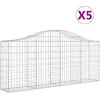 Image de vidaXL - Schanskorven - 5 - st - gewelfd - 200x30x80/100 - cm - gegalvaniseerd - ijzer