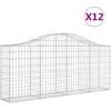 Image de vidaXL - Schanskorven - 12 - st - gewelfd - 200x30x80/100 - cm - ijzer