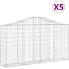 Image de vidaXL - Schanskorven - 5 - st - gewelfd - 200x30x100/120 - cm - ijzer
