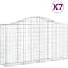 Image de vidaXL - Schanskorven - 7 - st - gewelfd - 200x30x100/120 - cm - ijzer