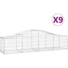 Image de vidaXL - Schanskorven - 9 - st - gewelfd - 200x50x40/60 - cm - gegalvaniseerd - ijzer