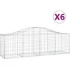 Image de vidaXL - Schanskorven - 6 - st - gewelfd - 200x50x60/80 - cm - gegalvaniseerd - ijzer