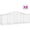 Image de vidaXL - Schanskorven - 8 - st - gewelfd - 200x50x60/80 - cm - gegalvaniseerd - ijzer