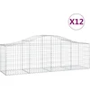Image de vidaXL - Schanskorven - 12 - st - gewelfd - 200x50x60/80 - cm - gegalvaniseerd - ijzer