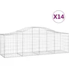 Image de vidaXL - Schanskorven - 14 - st - gewelfd - 200x50x60/80 - cm - gegalvaniseerd - ijzer
