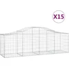 Image de vidaXL - Schanskorven - 15 - st - gewelfd - 200x50x60/80 - cm - gegalvaniseerd - ijzer