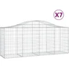 Image de vidaXL - Schanskorven - 7 - st - gewelfd - 200x50x80/100 - cm - gegalvaniseerd - ijzer