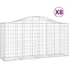 Image de vidaXL - Schanskorven - 8 - st - gewelfd - 200x50x100/120 - cm - ijzer