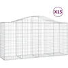 Image de vidaXL - Schanskorven - 15 - st - gewelfd - 200x50x100/120 - cm - ijzer