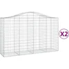 Image de vidaXL - Schanskorven - 2 - st - gewelfd - 200x50x120/140 - cm - ijzer