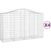 Image de vidaXL - Schanskorven - 4 - st - gewelfd - 200x50x120/140 - cm - ijzer