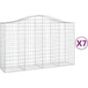 Image de vidaXL - Schanskorven - 7 - st - gewelfd - 200x50x120/140 - cm - ijzer