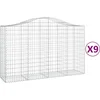 Image de vidaXL - Schanskorven - 9 - st - gewelfd - 200x50x120/140 - cm - ijzer