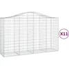 Image de vidaXL - Schanskorven - 11 - st - gewelfd - 200x50x120/140 - cm - ijzer