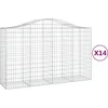 Image de vidaXL - Schanskorven - 14 - st - gewelfd - 200x50x120/140 - cm - ijzer