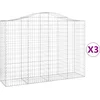 Image de vidaXL - Schanskorven - 3 - st - gewelfd - 200x50x140/160 - cm - ijzer