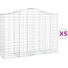 Image de vidaXL - Schanskorven - 5 - st - gewelfd - 200x50x140/160 - cm - ijzer