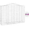 Image de vidaXL - Schanskorven - 10 - st - gewelfd - 200x50x140/160 - cm - ijzer