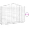 Image de vidaXL - Schanskorven - 11 - st - gewelfd - 200x50x140/160 - cm - ijzer