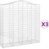 Image de vidaXL - Schanskorven - 3 - st - gewelfd - 200x50x200/220 - cm - ijzer