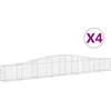 Image de vidaXL - Schanskorven - 4 - st - gewelfd - 400x30x40/60 - cm - ijzer