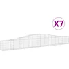Image de vidaXL - Schanskorven - 7 - st - gewelfd - 400x30x40/60 - cm - ijzer