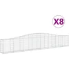 Image de vidaXL - Schanskorven - 8 - st - gewelfd - 400x30x60/80 - cm - ijzer