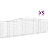Image de vidaXL - Schanskorven - 5 - st - gewelfd - 400x30x100/120 - cm - ijzer