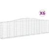 Image de vidaXL - Schanskorven - 6 - st - gewelfd - 400x30x100/120 - cm - ijzer