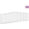 Image de vidaXL - Schanskorven - 8 - st - gewelfd - 400x50x100/120 - cm - ijzer