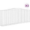 Image de vidaXL - Schanskorven - 3 - st - gewelfd - 400x50x160/180 - cm - ijzer