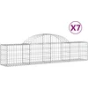 Image de vidaXL - Schanskorven - 7 - st - gewelfd - 200x30x40/60 - cm - gegalvaniseerd - ijzer