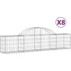 Image de vidaXL - Schanskorven - 8 - st - gewelfd - 200x30x40/60 - cm - gegalvaniseerd - ijzer