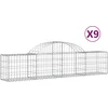 Image de vidaXL - Schanskorven - 9 - st - gewelfd - 200x30x40/60 - cm - gegalvaniseerd - ijzer