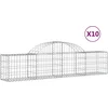 Image de vidaXL - Schanskorven - 10 - st - gewelfd - 200x30x40/60 - cm - gegalvaniseerd - ijzer