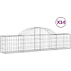 Image de vidaXL - Schanskorven - 14 - st - gewelfd - 200x30x40/60 - cm - gegalvaniseerd - ijzer
