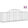 Image de vidaXL - Schanskorven - 2 - st - gewelfd - 200x30x60/80 - cm - gegalvaniseerd - ijzer