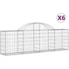Image de vidaXL - Schanskorven - 6 - st - gewelfd - 200x30x60/80 - cm - gegalvaniseerd - ijzer